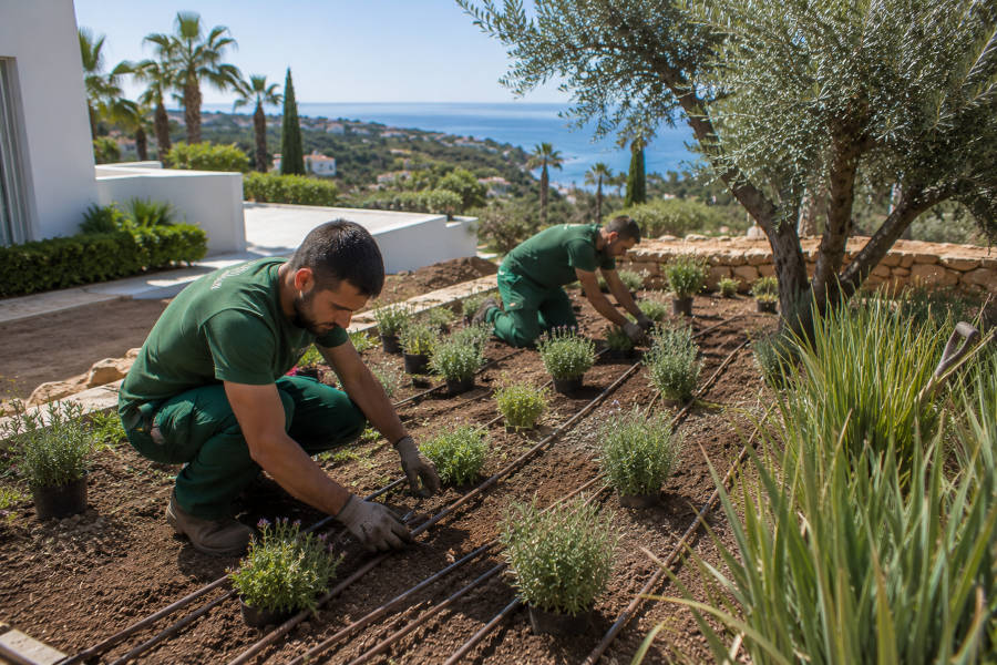 construção de um jardim em Portimão