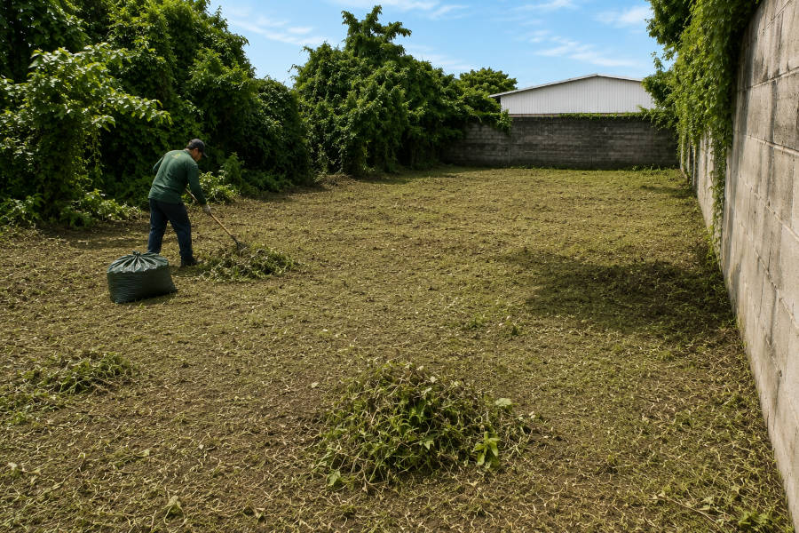 terreno após os trabalhos de limpeza