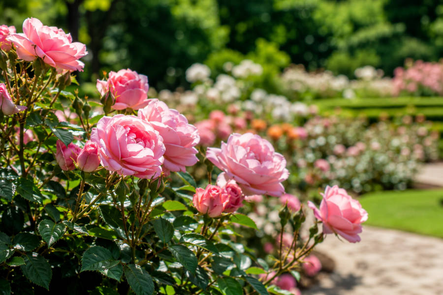 Flores do jardim de um condomínio em Portimão