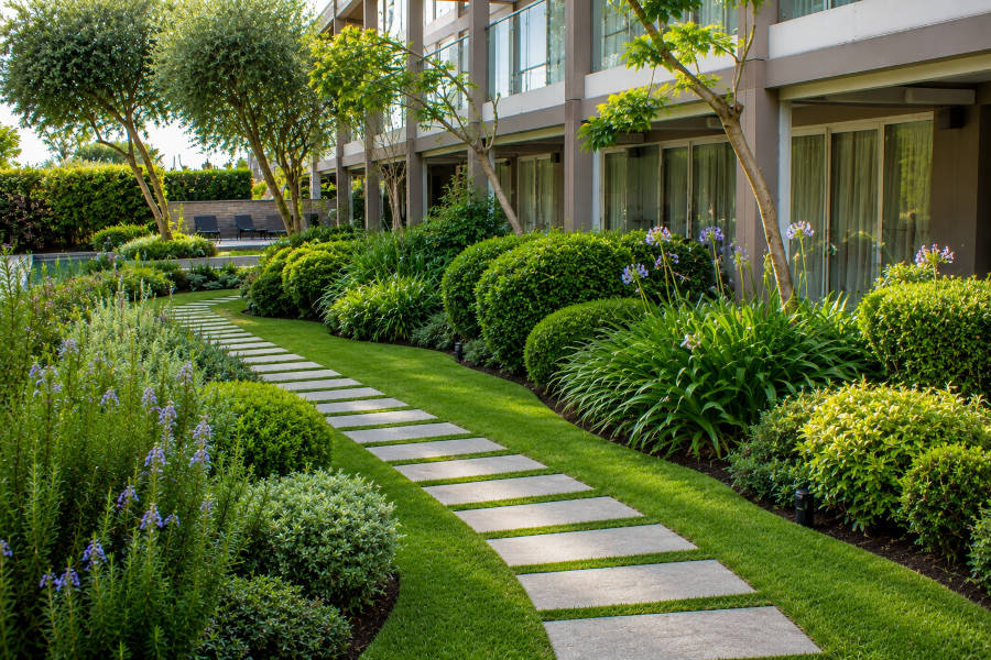 jardim bonito após os trabalhos de manutenção