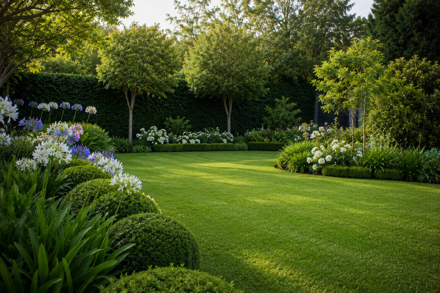 Um jardim bonito e bem cuidado numa casa em Alvor