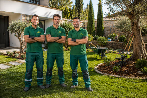 equipa de jardineiros encarregada de realizar um projeto de paisagismo e jardinagem em Portimão